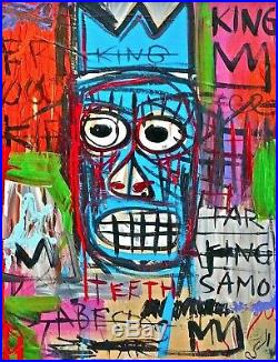 JEAN MICHEL BASQUIAT - A 1980s, ORIGINAL, NEO EXPRESSIONIST, ACRYLIC PAINTING