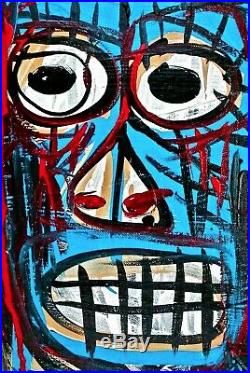 JEAN MICHEL BASQUIAT - A 1980s, ORIGINAL, NEO EXPRESSIONIST, ACRYLIC PAINTING