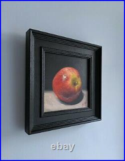 Jackie Smith Still Life Red Apple original art oil painting on canvas