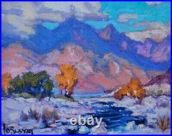 James Slay Listed California San Gabriel Sycamore Trees Landscape Oil Painting
