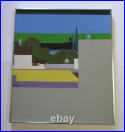 Janice Wetzel Painting Abstract Early Rare City Expressionist Chicago Geometric