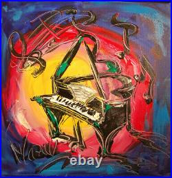 Jazz Music Piano Canvas Original Oil Painting Abstract Modern Ayb79