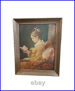 Jean Honor Fragonard A Young Girl Reading 24.5 x 30.5 Oil On Canvas (OOAK)
