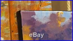 Jeff Love Art Original Oil Painting Bold Purple Sunset Landscape Impressionism