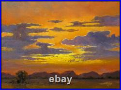 Jeff Love Art Original Oil Painting Bright Clouds Sunset Southwestern Landscape