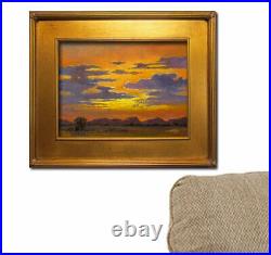 Jeff Love Art Original Oil Painting Bright Clouds Sunset Southwestern Landscape