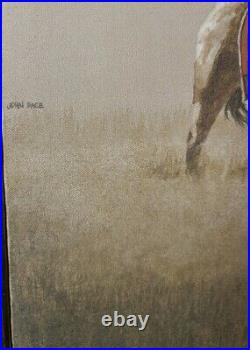 John Pace Oil Canvas Painting Western Art Native American Plains Indians Horses