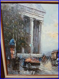 Johnny Gaston Signed Original Oil On Canvas Painting Paris Street Scene