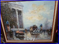 Johnny Gaston Signed Original Oil On Canvas Painting Paris Street Scene