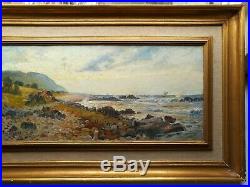 Justus Lunegard (swedish) Original 19th C Antique Coastal Landscape Oil Painting