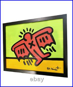 Keith Haring Batman Original Graffiti Pop Art Modern Painting