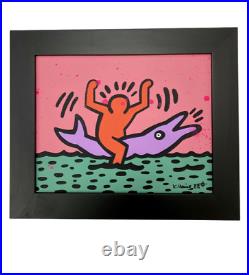 Keith Haring Graffiti Art Pop Art Original Dolphin Painting