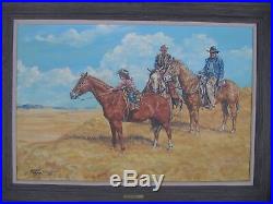 Kenneth Wyatt Original Western Oil Painting on Canvas, Signed, framed 33 x 45