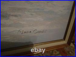 LARGE Original Oil On Canvas Marie Charlot Impressionist Beach Scene