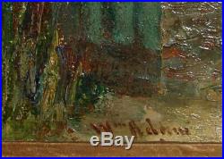 LISTED Artist WILLIAM CONSTABLE ADAM Antique OIL Painting GARDEN GATE California