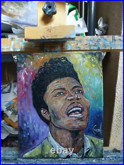 LITTLE RICHARD music ICON oil painting canvas original art 8x10 signed Crowell $