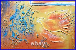 LOW PRICE PICASO style NAKED WOMAN RIDING ELPHANT SIGNED ABSTRACT OIL PAINTING