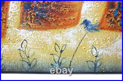 LOW PRICE PICASO style NAKED WOMAN RIDING ELPHANT SIGNED ABSTRACT OIL PAINTING