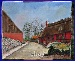 Landscape With A House Interesting Oil Painting On Canvas