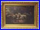 Large-Antique-16-x-20-FLOCK-OF-SHEEP-in-Barn-Stable-OIL-PAINTING-Framed-01-ctrf