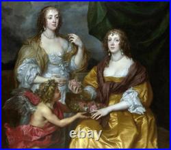 Large Handpainted Oil Painting on Canvas-Lady Elizabeth Thimbelby and her Sister