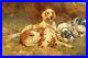 Large-Oil-painting-beautiful-four-dogs-sitting-in-landscape-waiting-owner-canvas-01-whg
