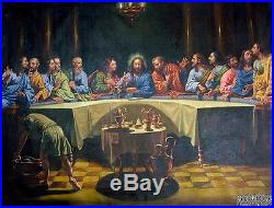 Large Oil painting male portraits THE LAST SUPPER Christ Jesus on canvas 36