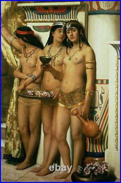Large Oil painting three young nice naked girls Arab beauties free shipping cost