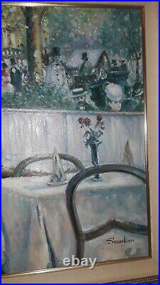 Large Vintage Oil Painting By Sebastian