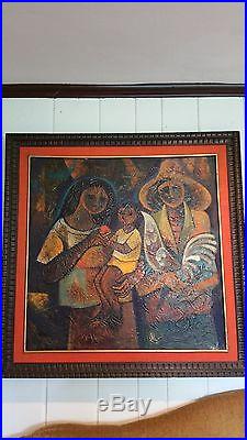 Large oil on canvas by well known Filipino artist Roger San Miguel (1941-)