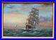 Large-oil-painting-on-canvas-seascape-Sailing-ships-on-the-ocean-Signed-framed-01-vlkn