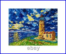 Lighthouse Oil Painting on stretched canvas. Paintings on canvas artwork palette