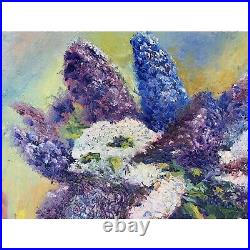 Lilac Blossom Original Oil Painting on Canvas Lilac Bouquet Flowers Art Floral W