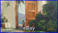 Listed Artist Anthony Thieme Oil On Canvas Patio Espanola 25 X 30 Signed