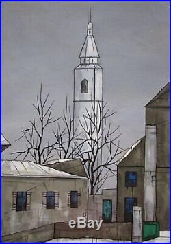 Listed Artist Hugo Casar (1911-1975) Montmartre, Paris Modernist Oil Painting