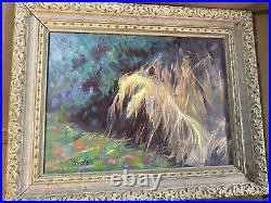 Louis Absalon Abstract Scene Oil Painting Signed And Framed