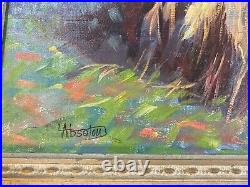 Louis Absalon Abstract Scene Oil Painting Signed And Framed