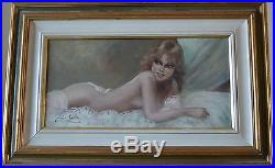 Lucia Sarto Italian Listed Artist Oil on Canvas Young Beautiful Nude Woman
