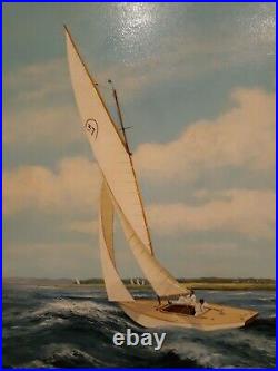 M. G. Friedrich Large Original Oil Painting Yacht Race