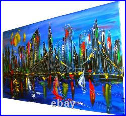 MANHATTAN ARTWORK ART canvas painting Original Oil Painting CANVAS NRRG