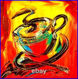 MARK KAZAV COFFEE TIME Art Painting Original Oil Canvas Artist SIGNED