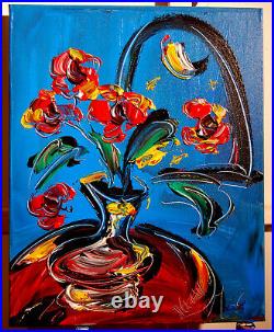 MARK KAZAV FLOWERS WALL DECOR ABSTRACT Painting Original Oil Canvas