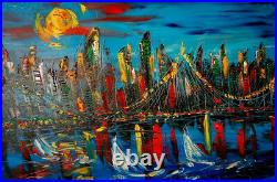 MARK KAZAV MANHATTAN USA ART Painting Original Oil Canvas Gallery Artist NR