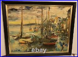 MCM Huge French Artist Marc Selva Authentic Signed/Framed Oil on Canvas Painting