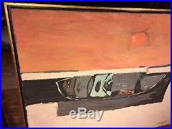 MID Century Modern Abstract Oil Painting Signed Cambell