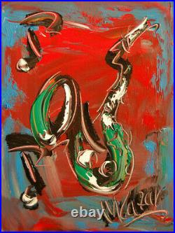 MUSIC JAZZ Abstract Pop Art Painting Original Oil Canvas Gallery Artist G4G5