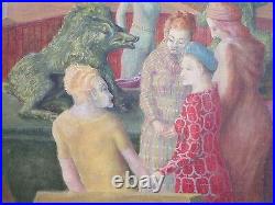 Malcolm Nall 1989 Signed Painting Surrealism Expressionism Vintage Abstract