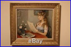 Marcel Dyf French 1965 Oil On Canvas Painting Of Claudine Dyf