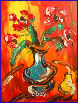 Mark Kazav Nice Flowers Impressionist Canvas Original Oil Painting Hu9y8yf