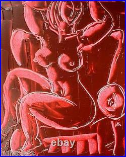 Mark Kazav Red Nude Original Oil Painting Wall Art Handmade no res